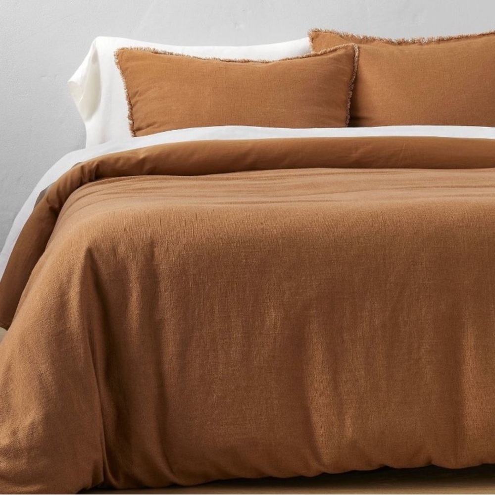 Full/Queen Linen Blend Duvet Cover & Sham Set
